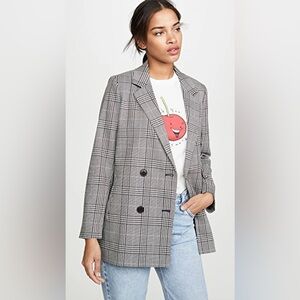 Madewell Caldwell double breasted plaid blazer size medium